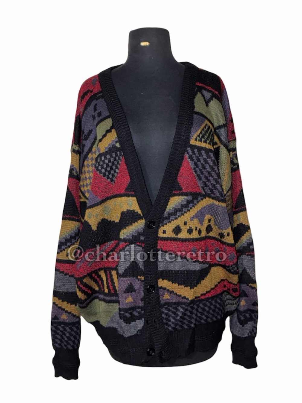 80s vtg CITY STREETS Acrylic Cardigan Sweater • Taiwan